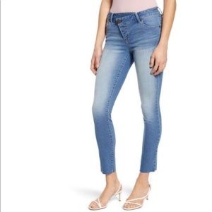 Asymmetrical Waist Ankle Slim Jeans (Jane)
